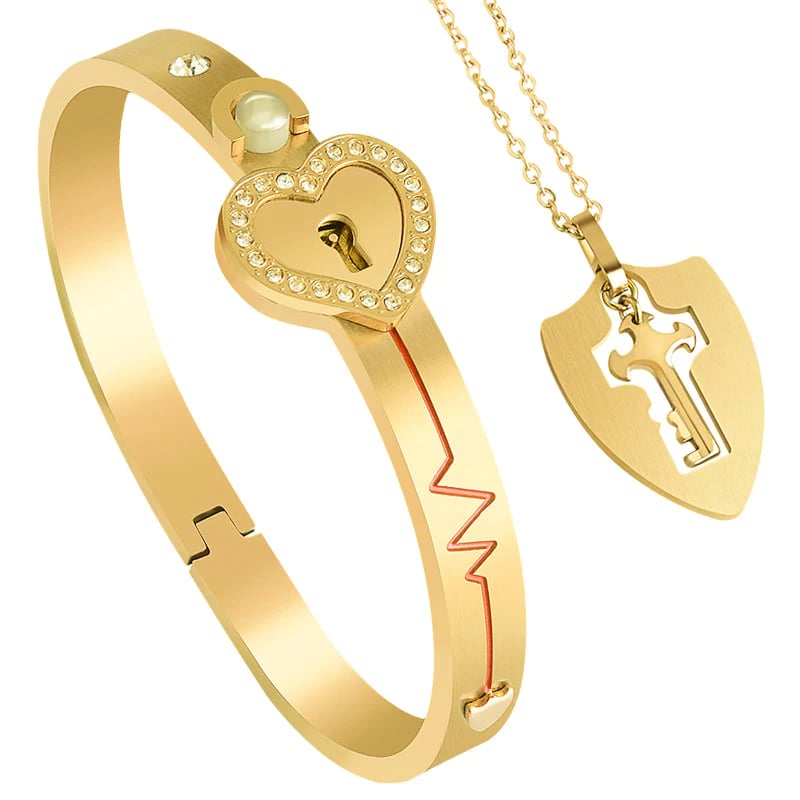 MeyBond™ Lock & Key Bracelet & Necklace Set - Two souls. One bond. Forever linked 💞