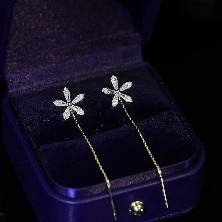 MeyChic™ Floral Tassel Zircon Earrings - Where Elegance Meets Effortless Sparkle ✨
