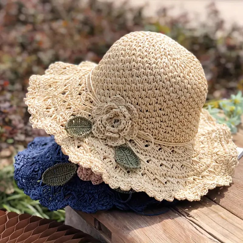 MeyChic™ Crochet Bow Straw Hat | Effortless Elegance, All Summer Long ✨