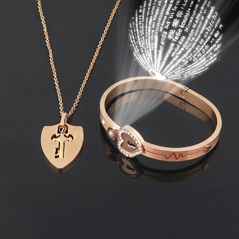 MeyBond™ Lock & Key Bracelet & Necklace Set - Two souls. One bond. Forever linked 💞