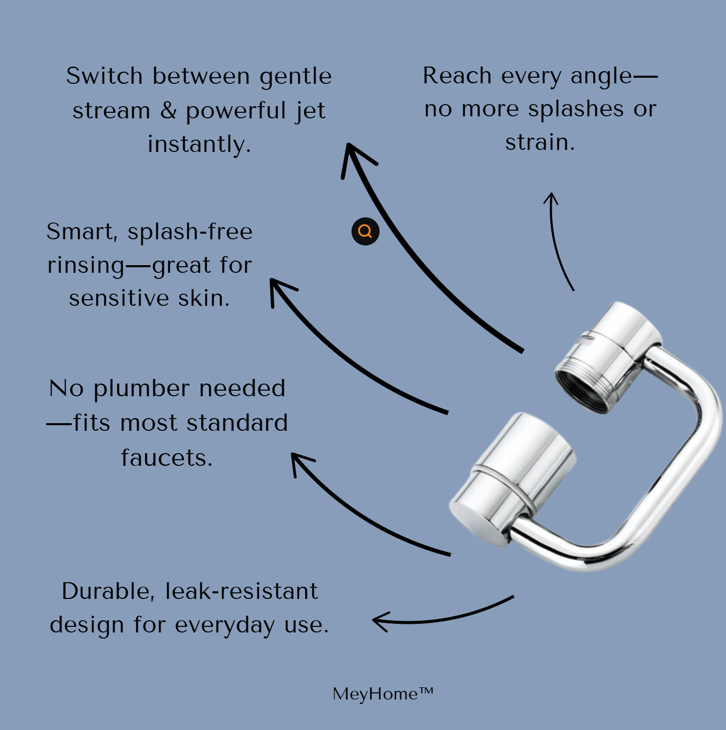 MeyHome™ 1440° Rotatable Faucet Extension– Total Sink Control at Every Angle
