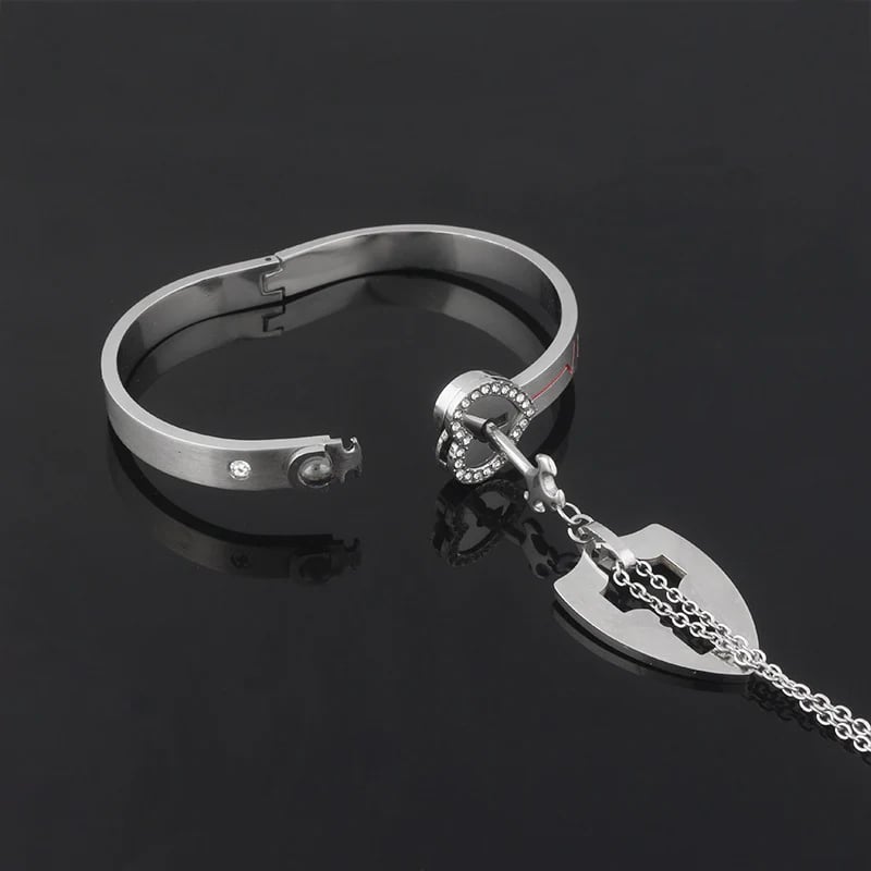 MeyBond™ Lock & Key Bracelet & Necklace Set - Two souls. One bond. Forever linked 💞
