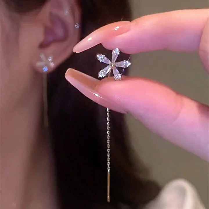 MeyChic™ Floral Tassel Zircon Earrings - Where Elegance Meets Effortless Sparkle ✨