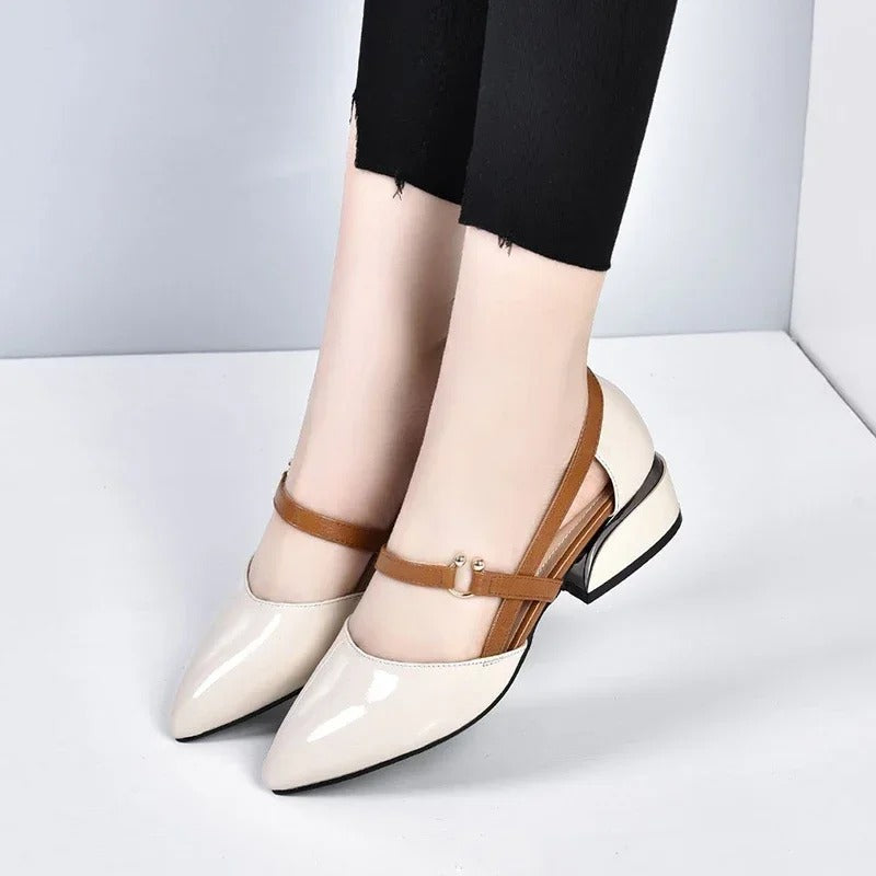 MeyChic™ Stylish Leather Heels – Modern Elegance in Every Step