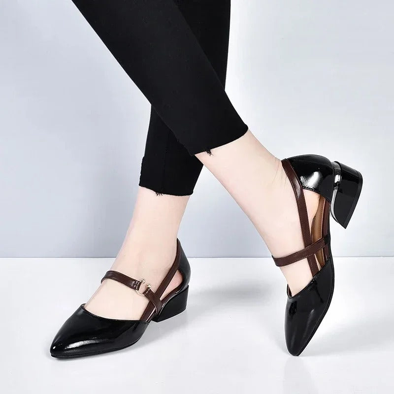 MeyChic™ Stylish Leather Heels – Modern Elegance in Every Step