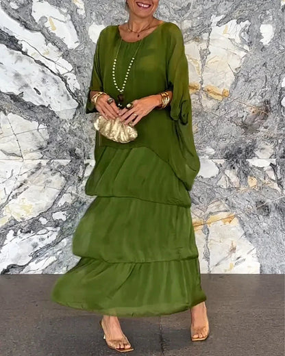 MeyChic™ Artisan Layered Ruffle Dress | Effortless Elegance, Redefined ✨