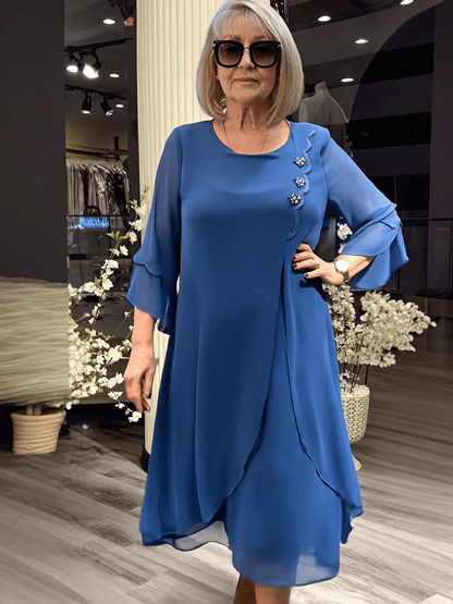 MeyChic™ – The Gracefully Feminine Lace-Up Chiffon Dress