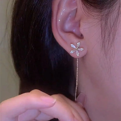 MeyChic™ Floral Tassel Zircon Earrings - Where Elegance Meets Effortless Sparkle ✨