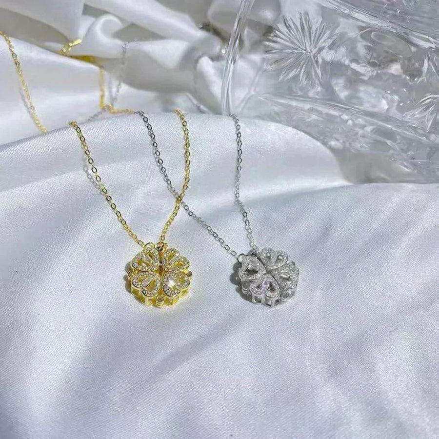 MeyHearts™ Magnetic Hearts Clover Necklace |  A Symbol of Love, Luck, and Elegance🍀💖