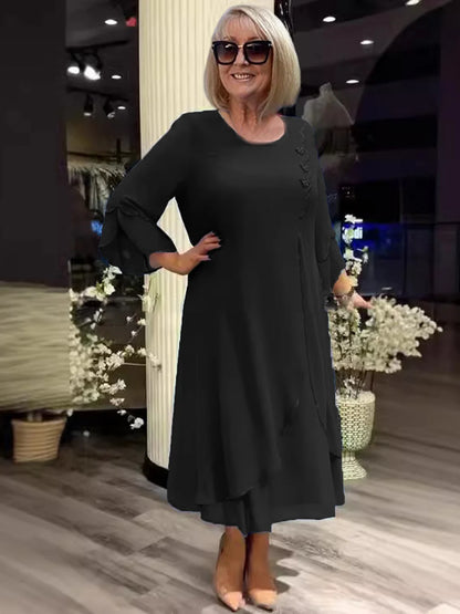 MeyChic™ – The Gracefully Feminine Lace-Up Chiffon Dress