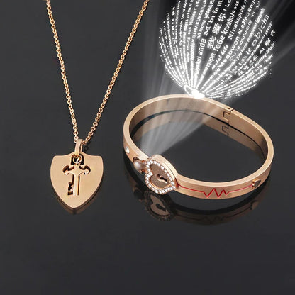 MeyBond™ Lock & Key Bracelet & Necklace Set - Two souls. One bond. Forever linked 💞