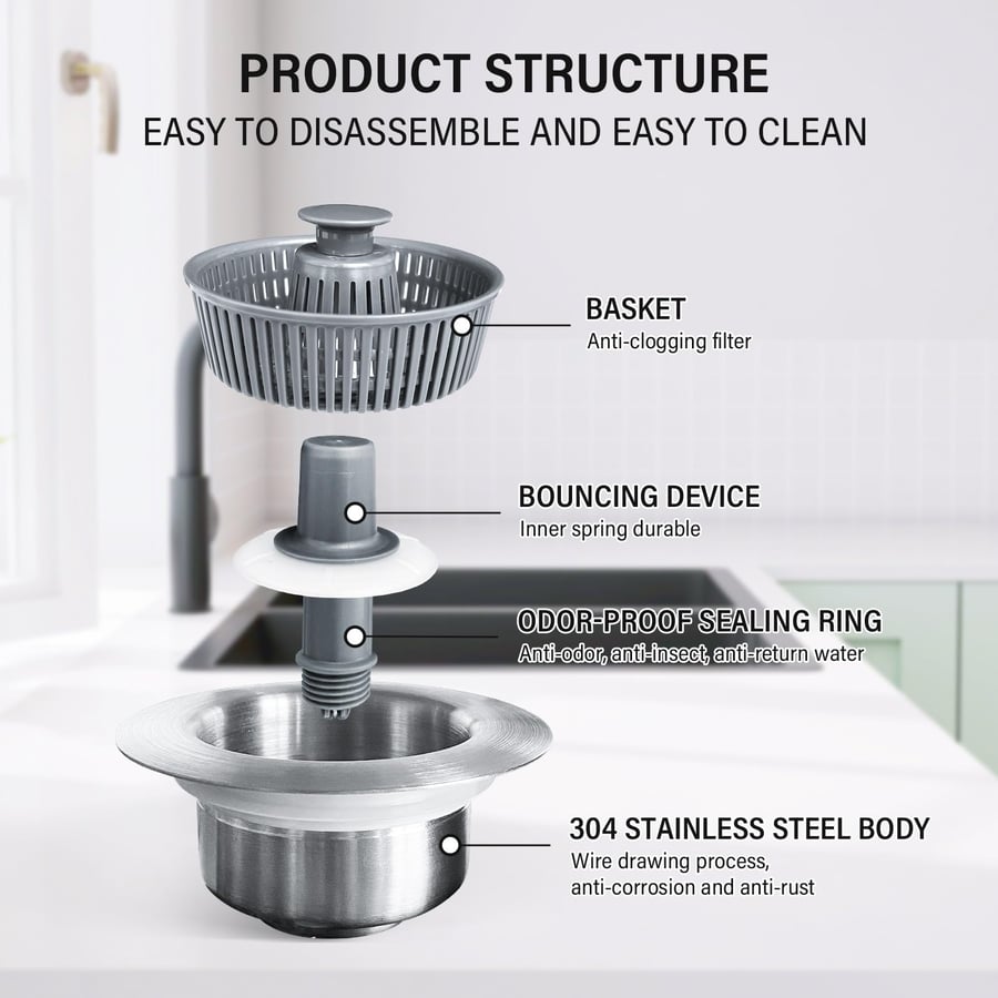 MeyDrain™ Bounce Core Drain Strainer – The Sink Saver Your Kitchen Has Been Waiting For | BUNDLE OFFER