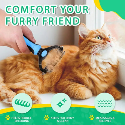 MeyFur™ Pro - 2 in 1 Deshedding & Detangling Comb | Designed By Pawfessionals, Trusted By Pet Parents