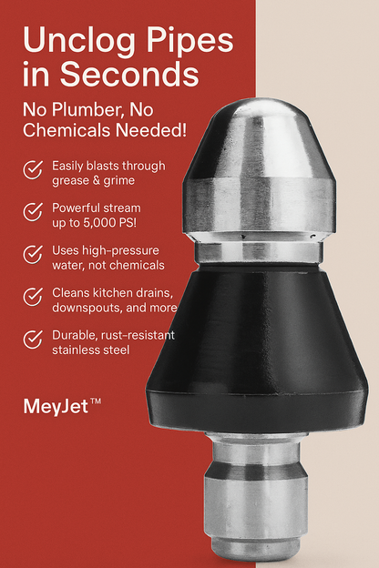 MeyJet™ High-Pressure Cleaning Nozzle | No Plumber, No Chemicals Needed!
