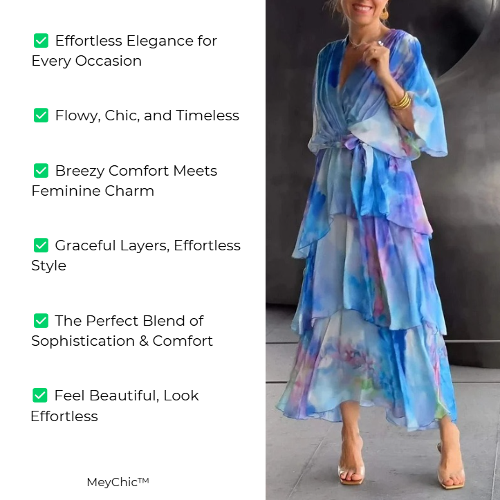 MeyChic™ Elegant Chiffon Dress | Grace in Every Step 🌺