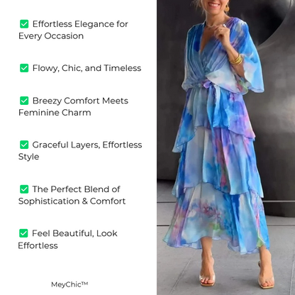 MeyChic™ Elegant Chiffon Dress | Grace in Every Step 🌺