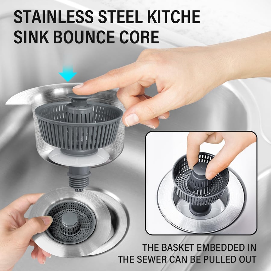 MeyDrain™ Bounce Core Drain Strainer – The Sink Saver Your Kitchen Has Been Waiting For | BUNDLE OFFER