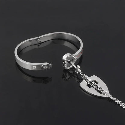 MeyBond™ Lock & Key Bracelet & Necklace Set - Two souls. One bond. Forever linked 💞